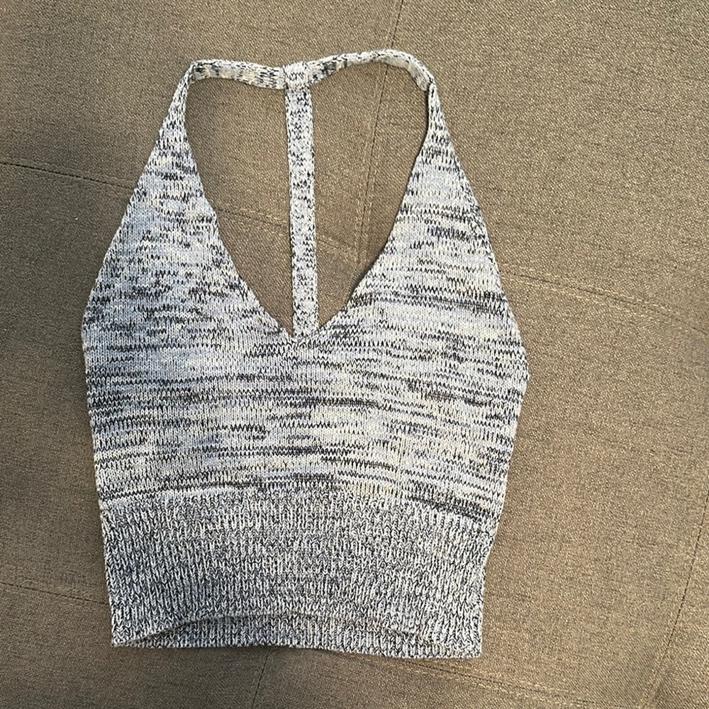 Gray Knit Halter Top M
